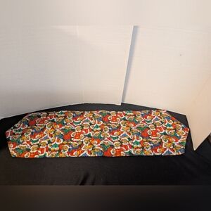 Vintage Cranston Jingle Bell Bear Fabric Reversible Runner Christmas Decoration